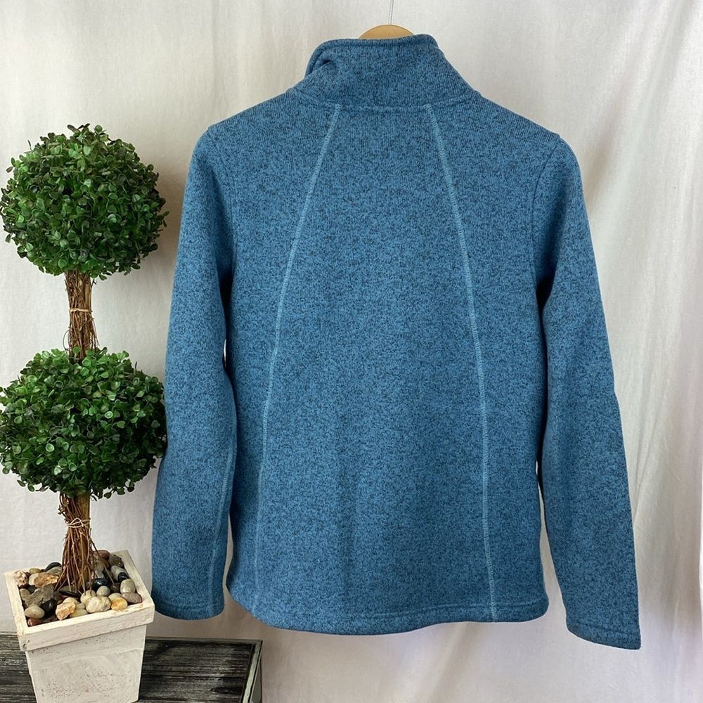 North Face Blue Knit Long Sleeve Zip Up Jacket M - Picture 3 of 6